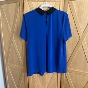 Eloquii Bright Blue Collared Top